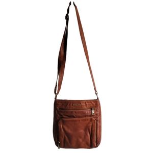 ESTALON Leather Tan Crossbody Bag